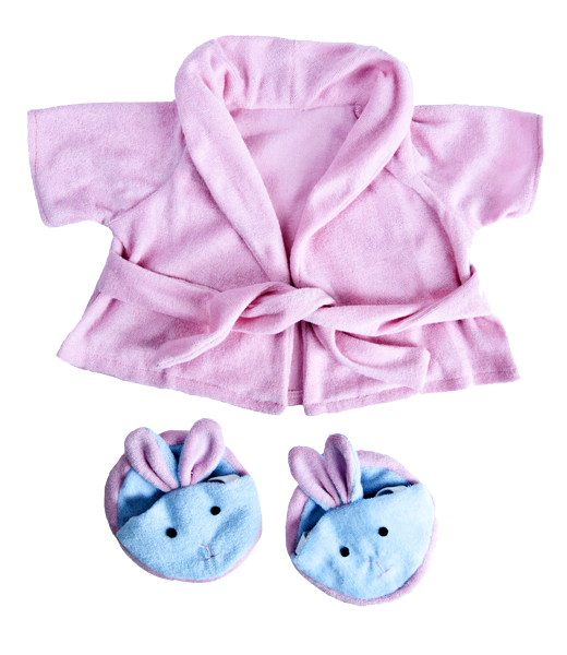 Pink Bathrobe w/Bunny Slippers