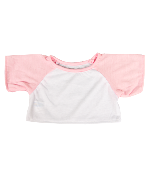 White Tee w/ Light Pink Sleeves