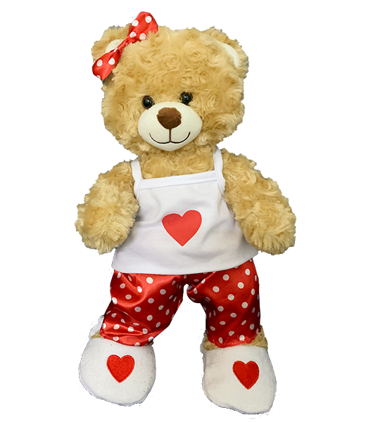 Satin Heart PJ w/Slippers