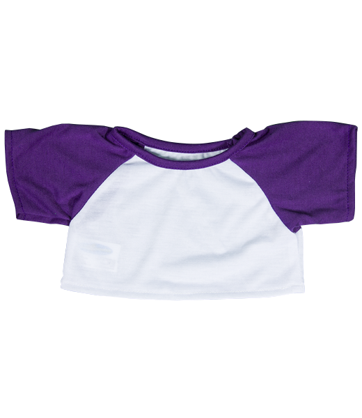 White Tee w/ Purple Sleeves