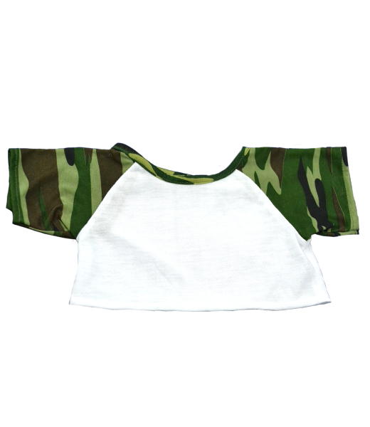 White T-Shirt w/Camo Sleeves